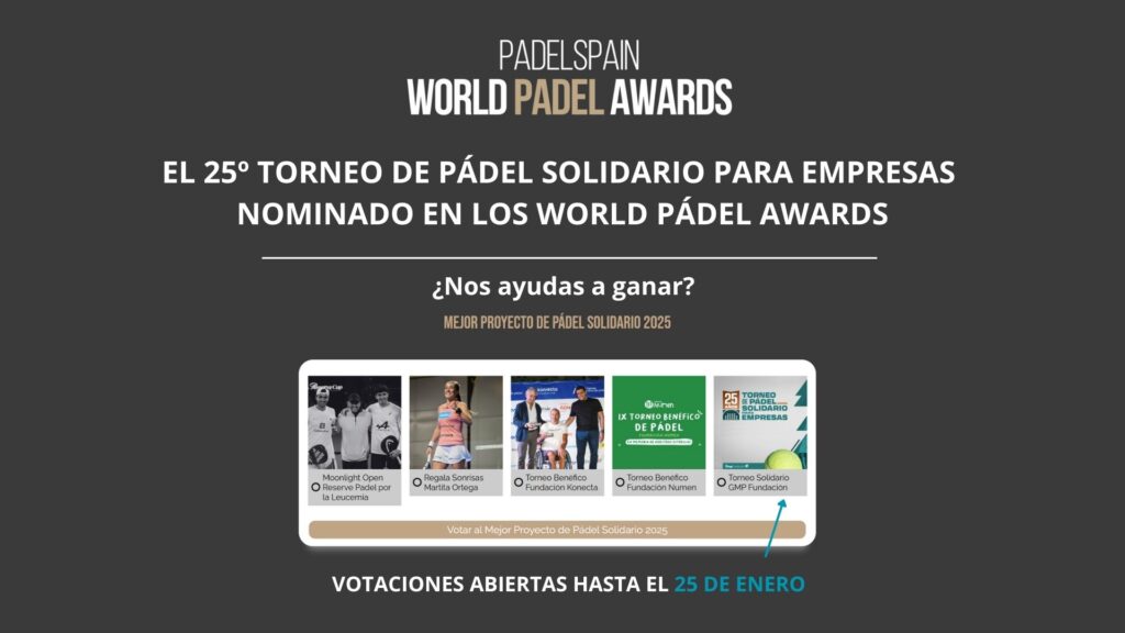 El 25º Torneo de Pádel Solidario para Empresas, nominado en los World Pádel Awards